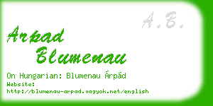 arpad blumenau business card